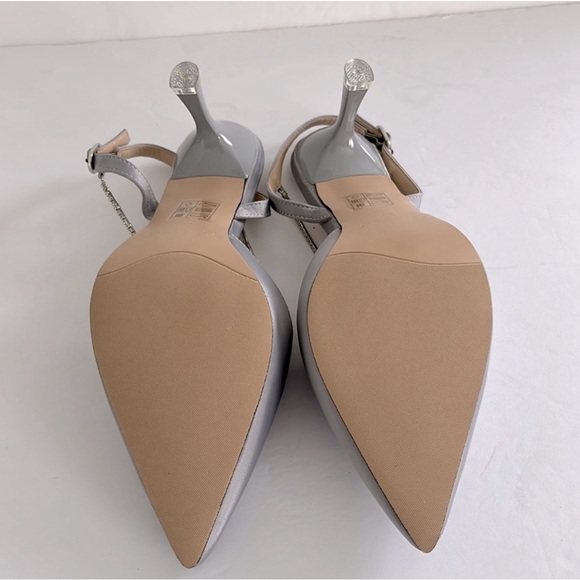 Crystal-Embellished Slingback Pumps
C.Paravano Satin Dress Shoes Size 7 US NWT - Picture 9 of 10